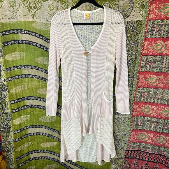 NWOT Hand Jive Clothing Cream/ Ivory Stevie Cardigan Size Small - Picture 1 of 15